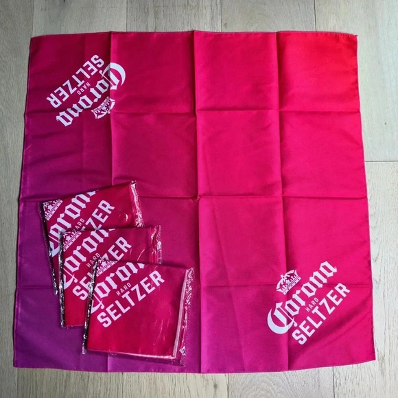 Pack of 4 Pink Ombré Corona Branded Bandana - Picture 1 of 6